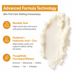 Mandelic Acid + Hyaluronic Acid 72HR Odor Defense Whole Body Stick |Citrus