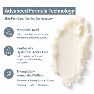 Mandelic Acid + Hyaluronic Acid 72HR Odor Defense Whole Body Stick |Unscented