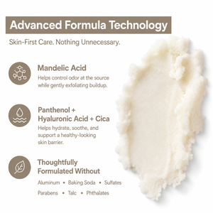 Mandelic Acid + Hyaluronic Acid 72HR Odor Defense Whole Body Stick |Soft Vanilla