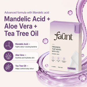 Aloe Vera + Vitamin E Fresh Odor Control On-The-Go Freshness Wipes|Lavender